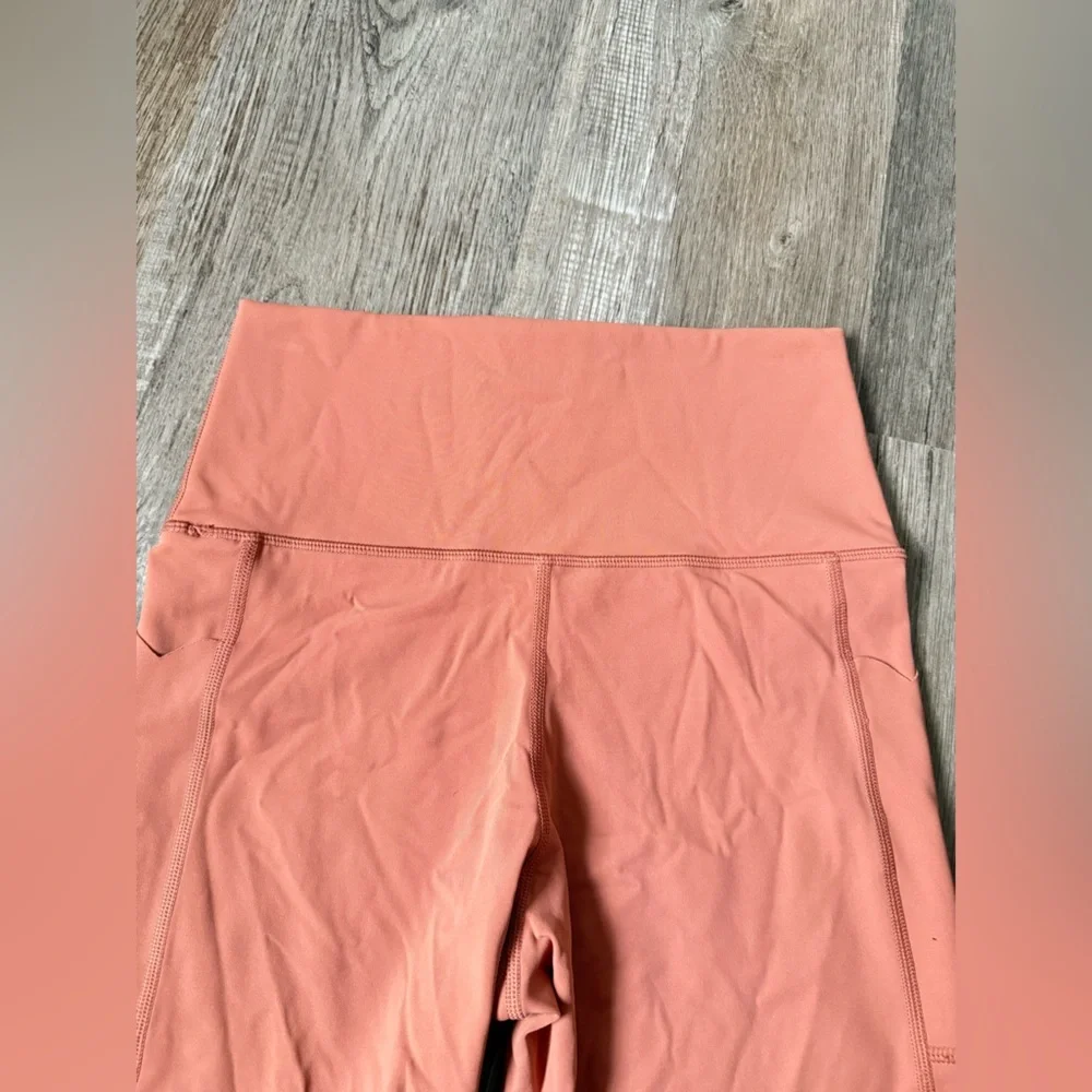 Aerie Offline Goals Bike Short High Rise Scallop Hem Shorts Orange Coral S M - Picture 5 of 9